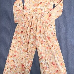 Cheeky Plum Peach Floral Kids Romper
